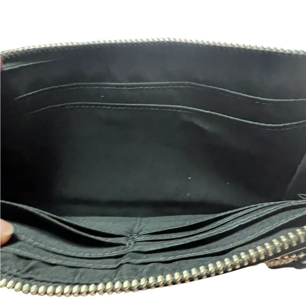 Coach Black Leather Wallet with patent leather Finish